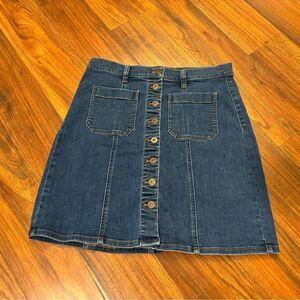 J. Crew denim button down mini skirt